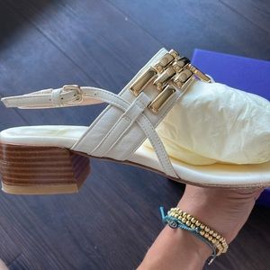 Stuart Weitzman Ivory Gold Sandal